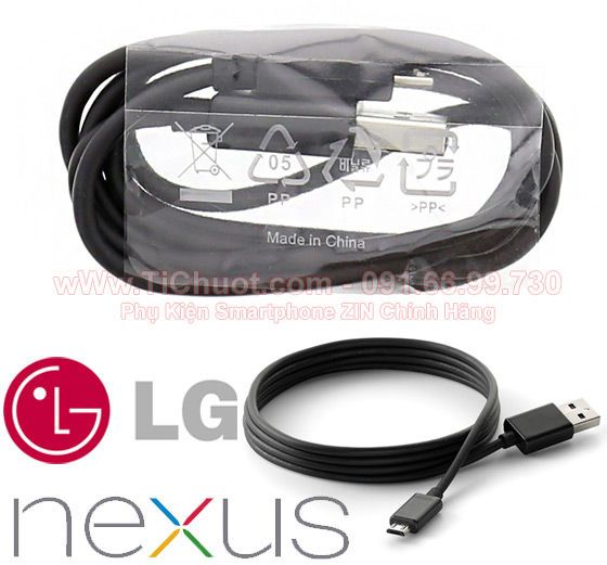 Cáp USB LG Optimus G- Nexus 4, 5, 6 ZIN Chính Hãng
