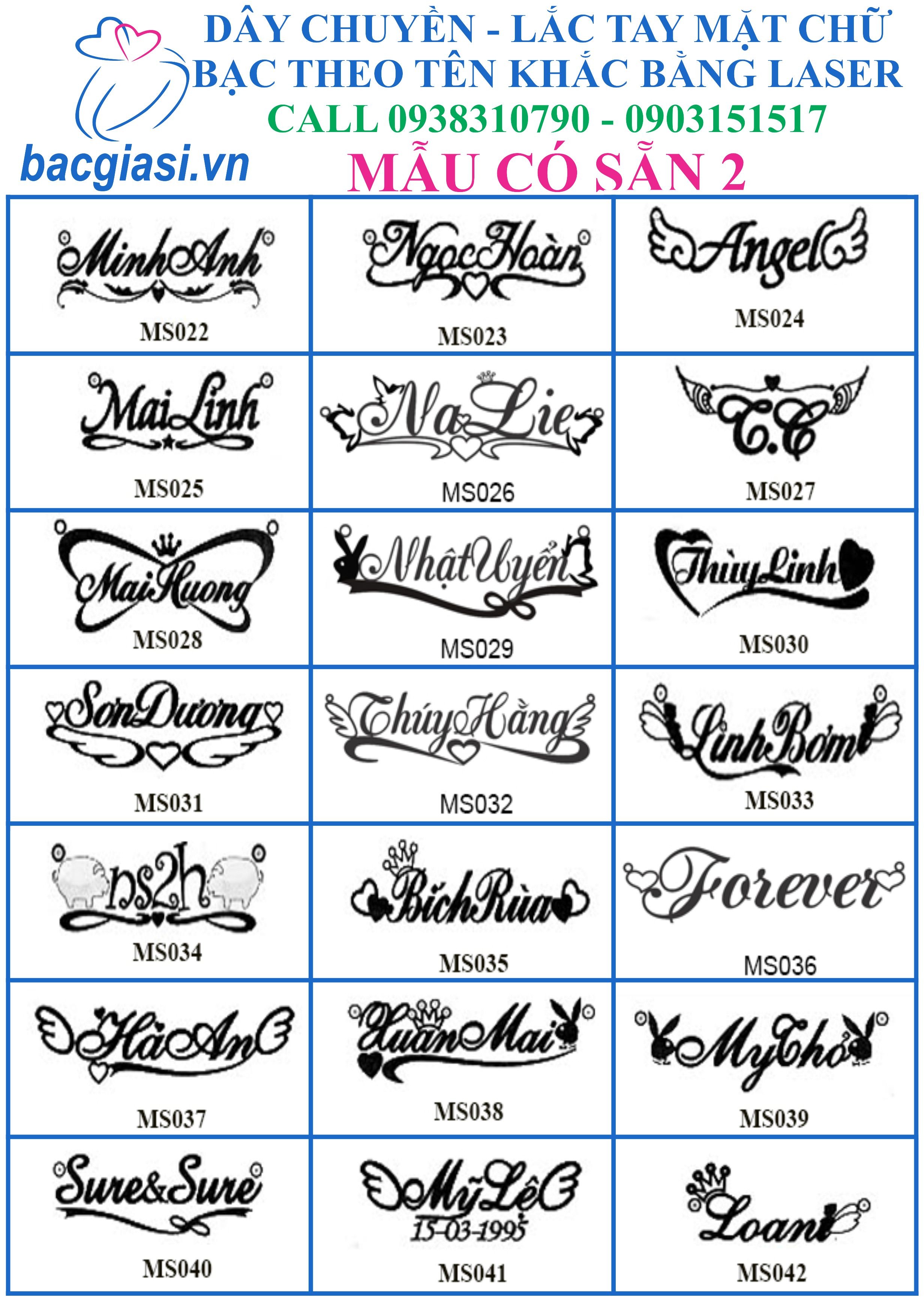 Toàn quốc- Dây chuyền mặt chữ BẠC theo tên cắt bằng laser - 300K - 5