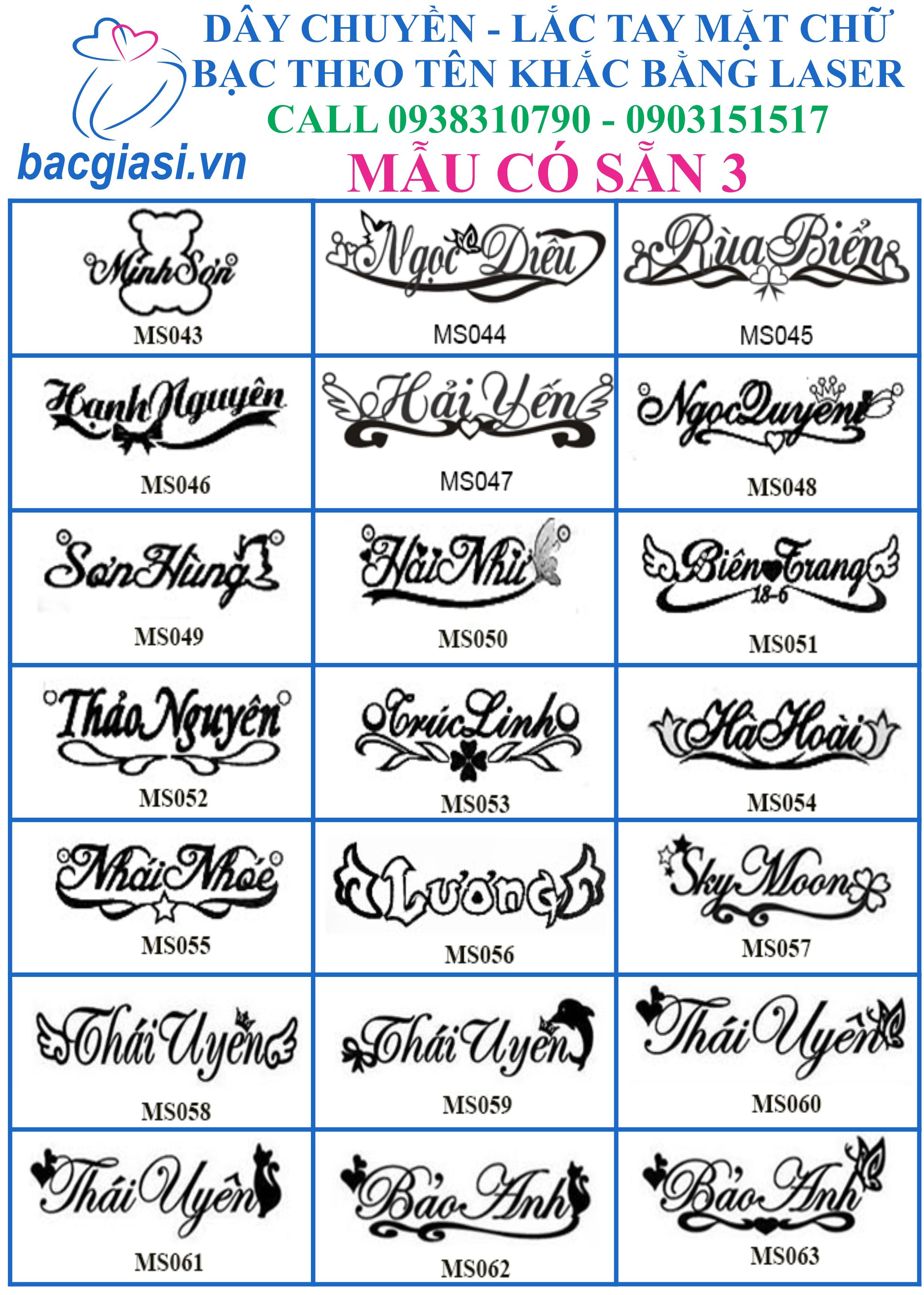 Toàn quốc- Dây chuyền mặt chữ BẠC theo tên cắt bằng laser - 300K - 6