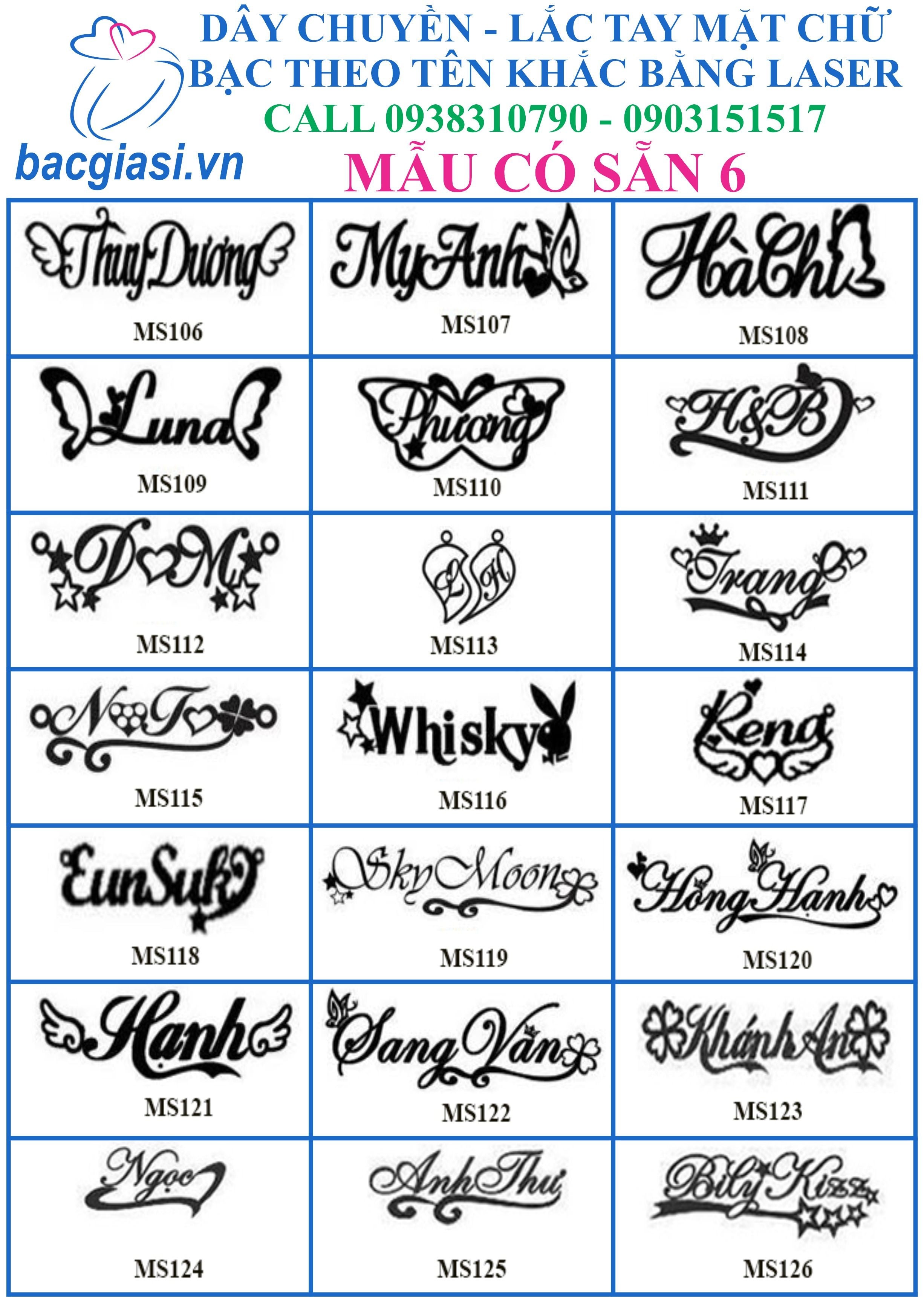 Toàn quốc- Dây chuyền mặt chữ BẠC theo tên cắt bằng laser - 300K - 9