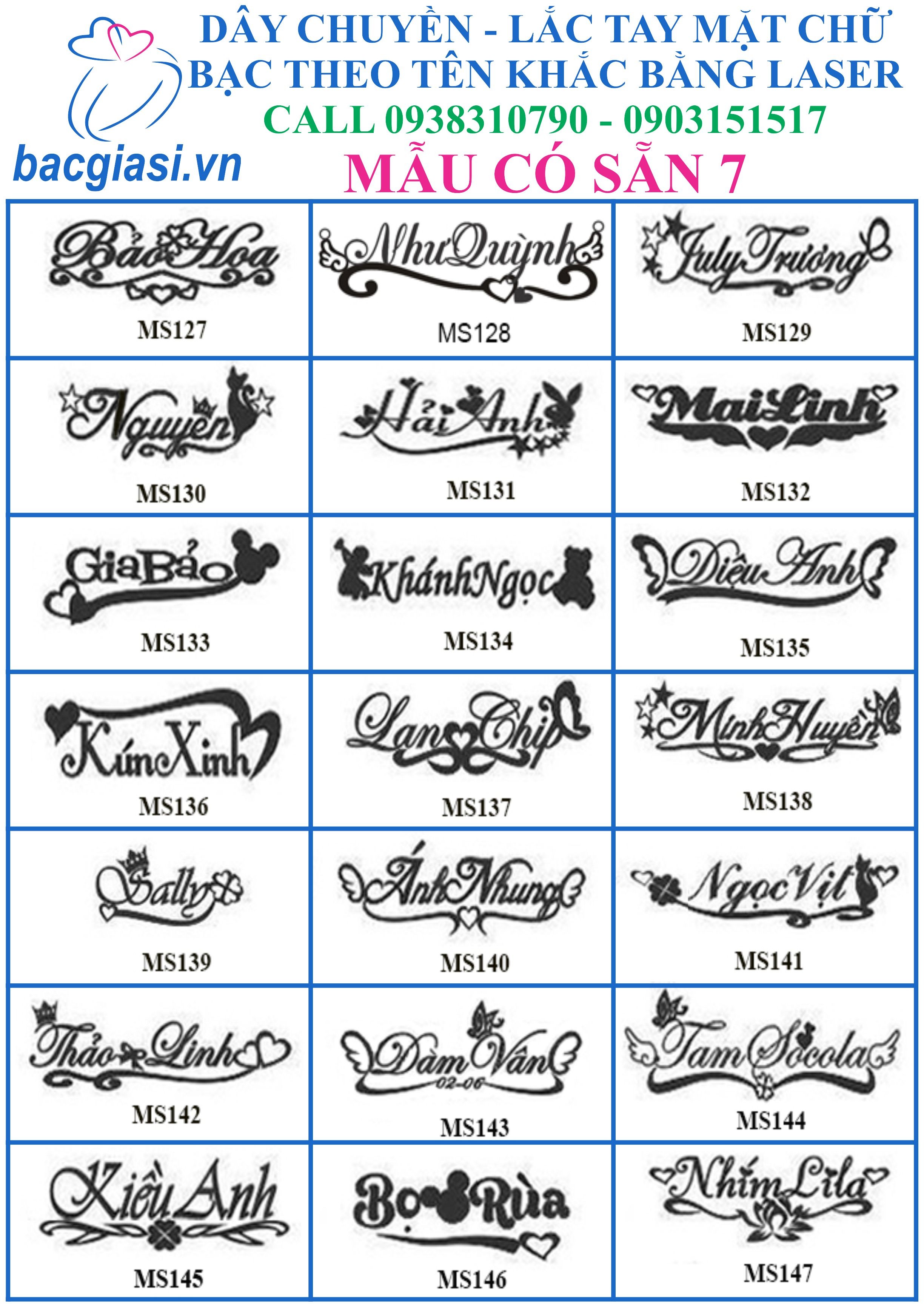 Toàn quốc- Dây chuyền mặt chữ BẠC theo tên cắt bằng laser - 300K - 10