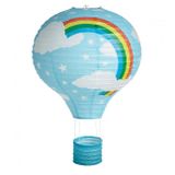 Khinh khí cầu nền xanh dương in cầu vồng 40cm - Hotair balloon lantern Rainbow blue sky 40cm