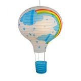 Khinh khí cầu nền trắng in cầu vồng 40cm-Hotair balloon lantern Rainbow white sky 40cm