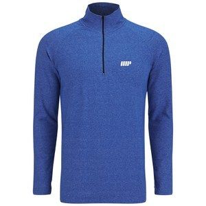 MYPROTEIN MEN'S PERFORMANCE LONG SLEEVE 1/4 ZIP TOP - BLUE MARL