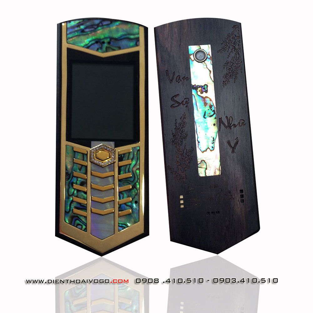 Vỏ gỗ Nokia 7210 khảm trai