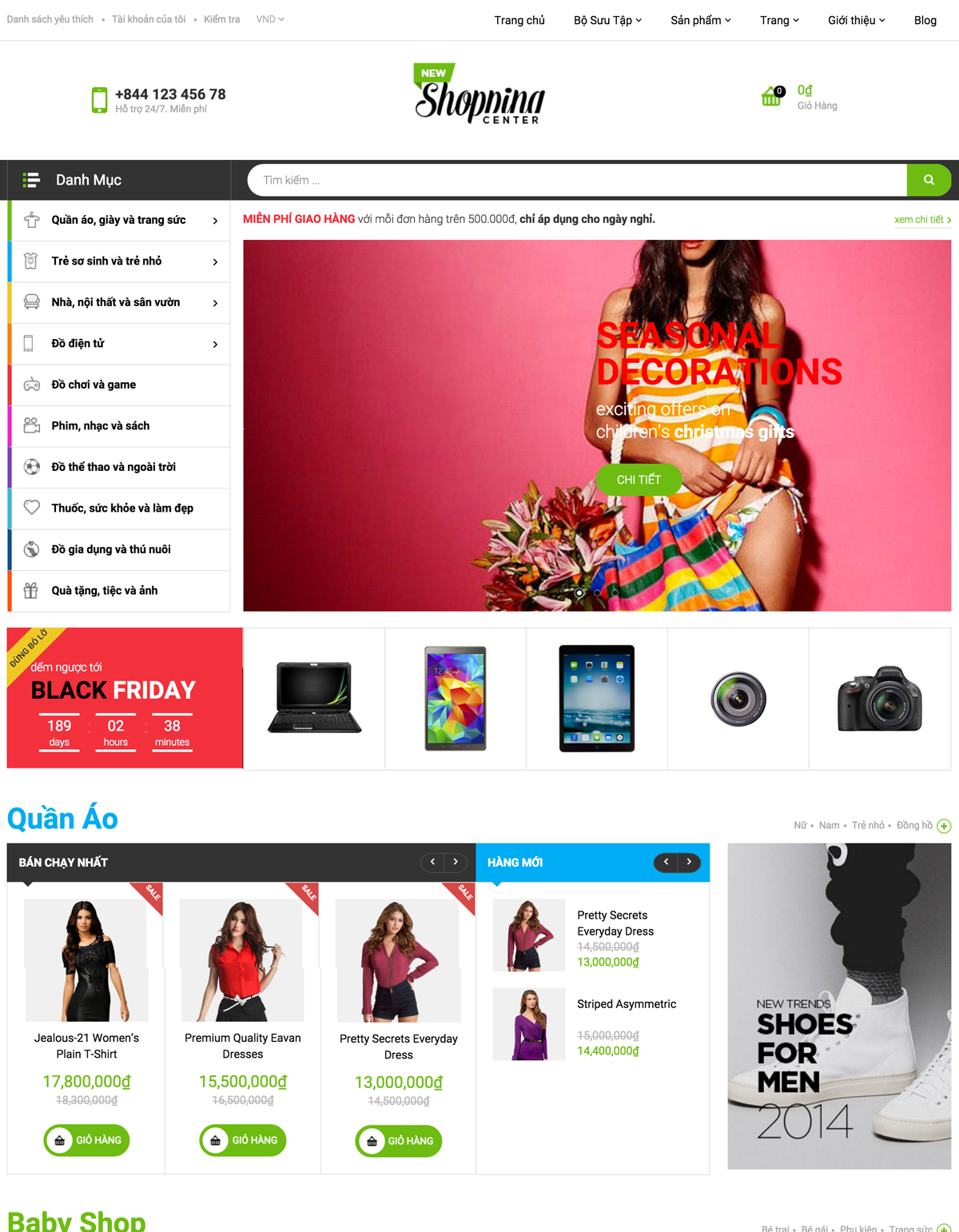 Mẫu website ap shopping store
