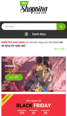 Mẫu website ap shopping store
