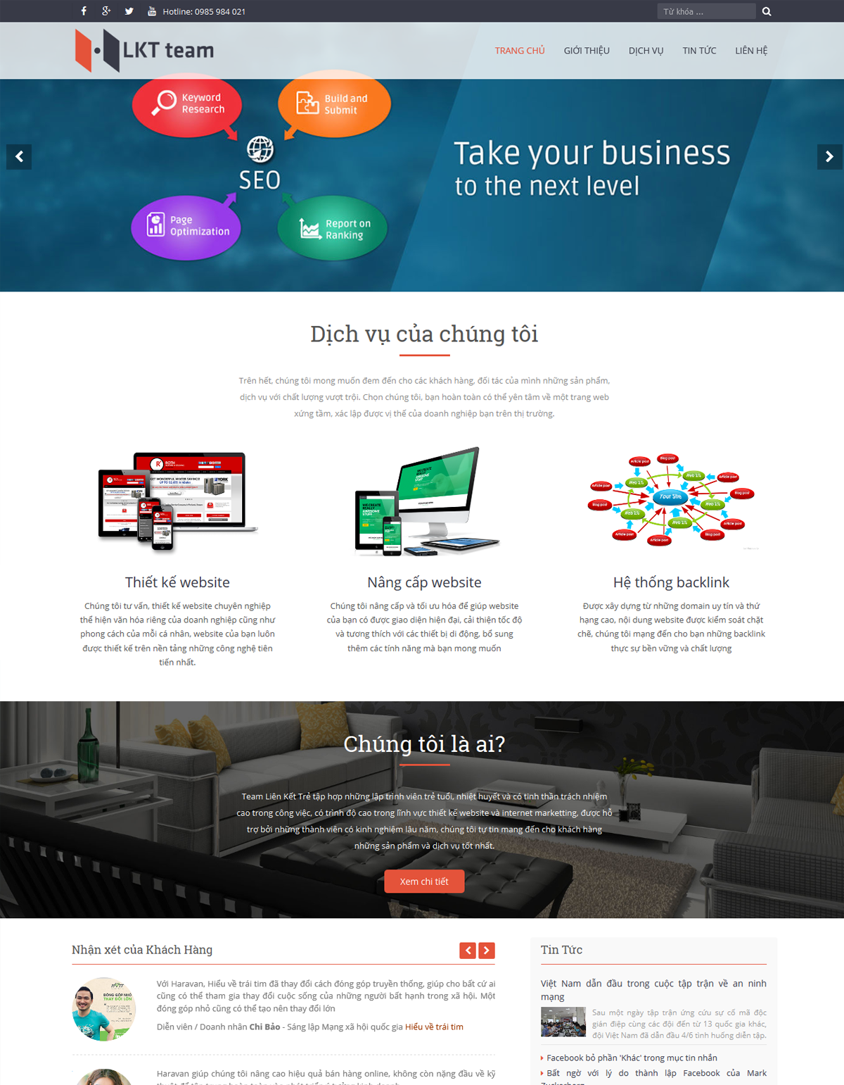 Mẫu website lkt company