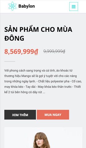 Mẫu website ap landing page fashion