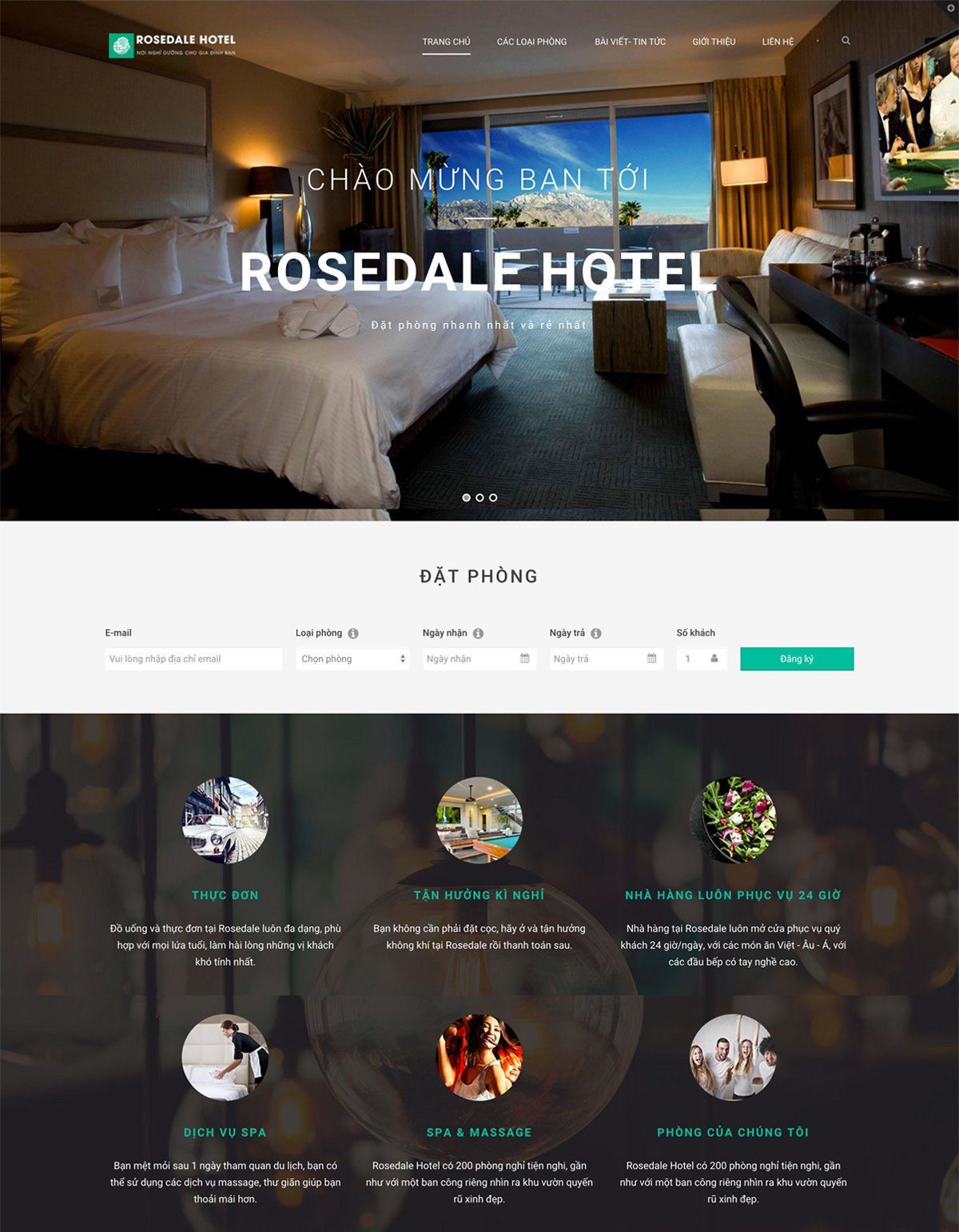 Mẫu website rosedale hotel rosedale hotel