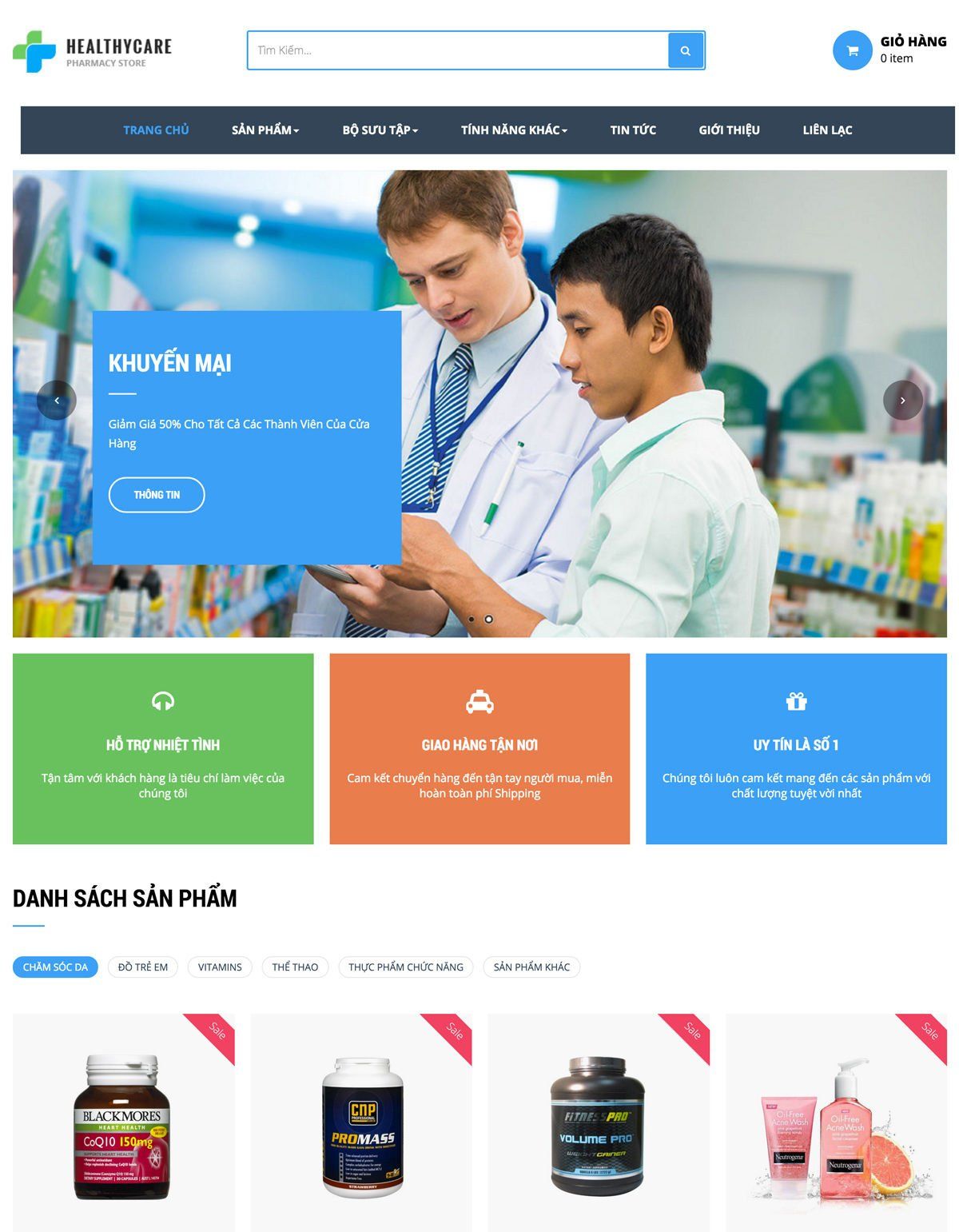 Mẫu website ap healthy care