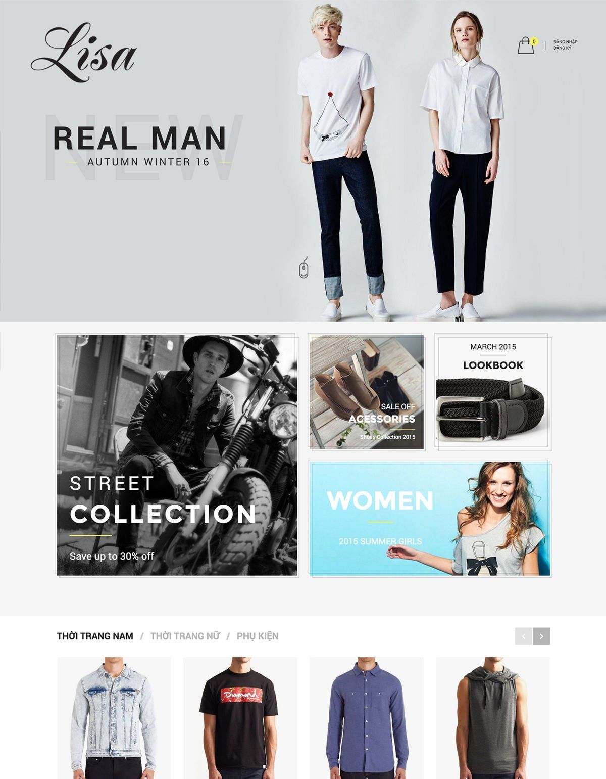 Mẫu website thời trang lisa