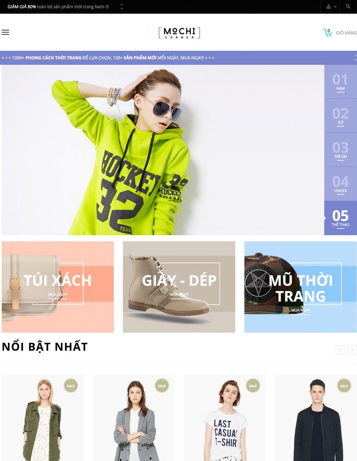 Mẫu website ap mochi corner