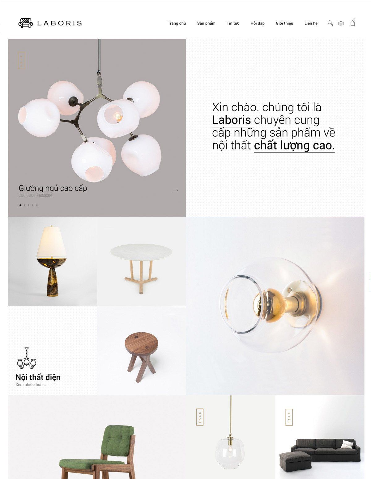 Mẫu website nội thất laboris