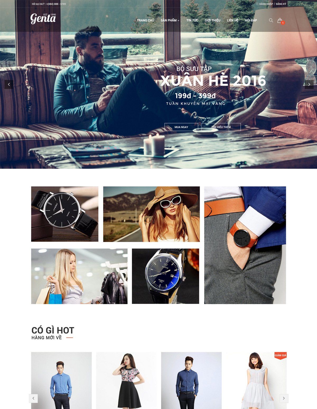 Mẫu website thời trang genta fashion