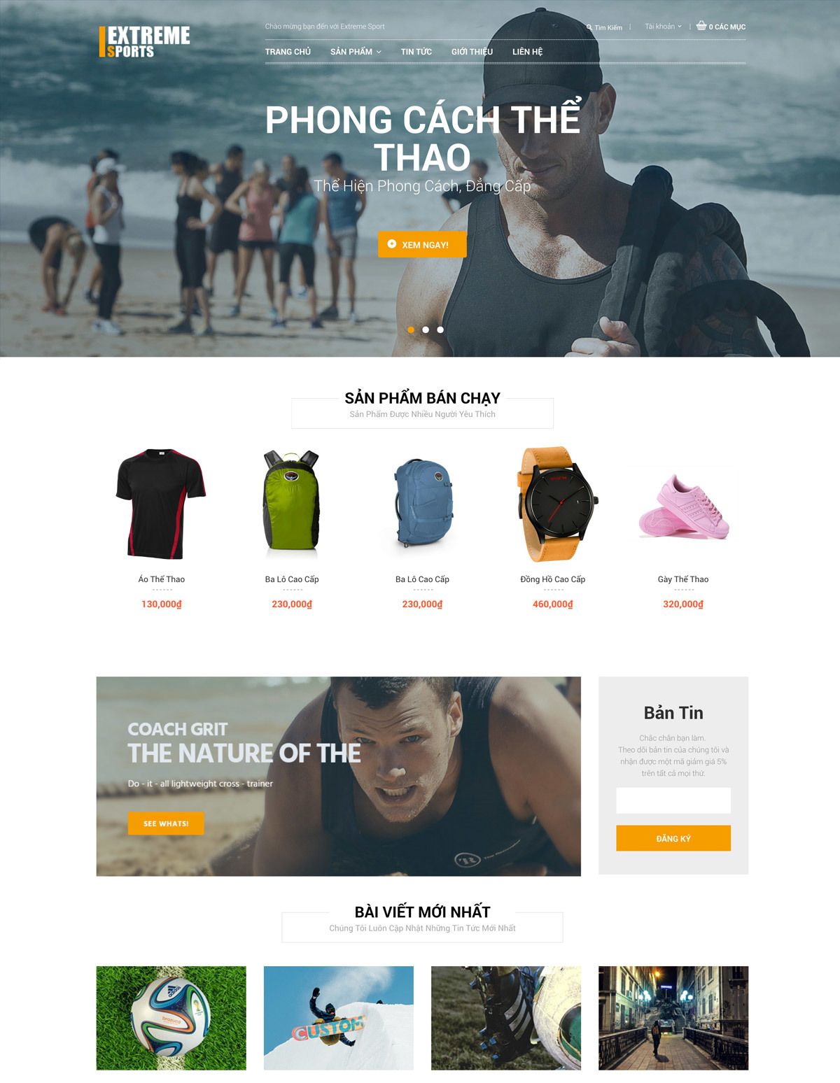 Mẫu website juno extreme sport