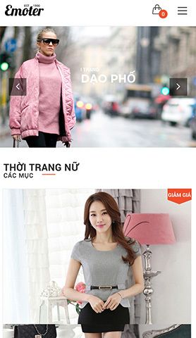 Mẫu website thời trang emoter