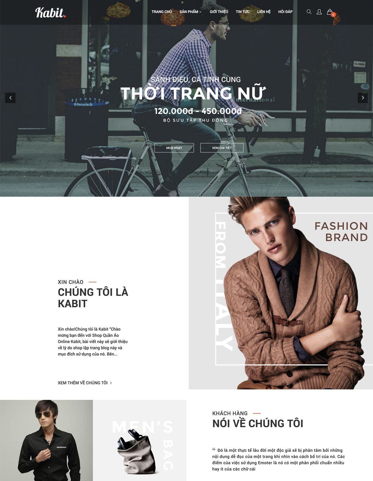 Mẫu website thời trang kabit