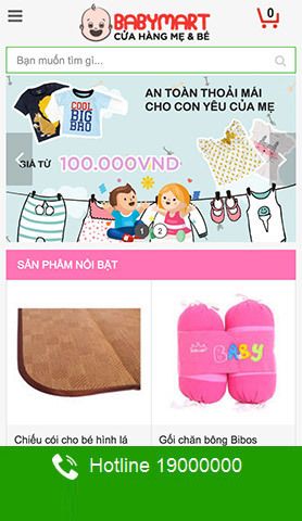 Mẫu website baby mart