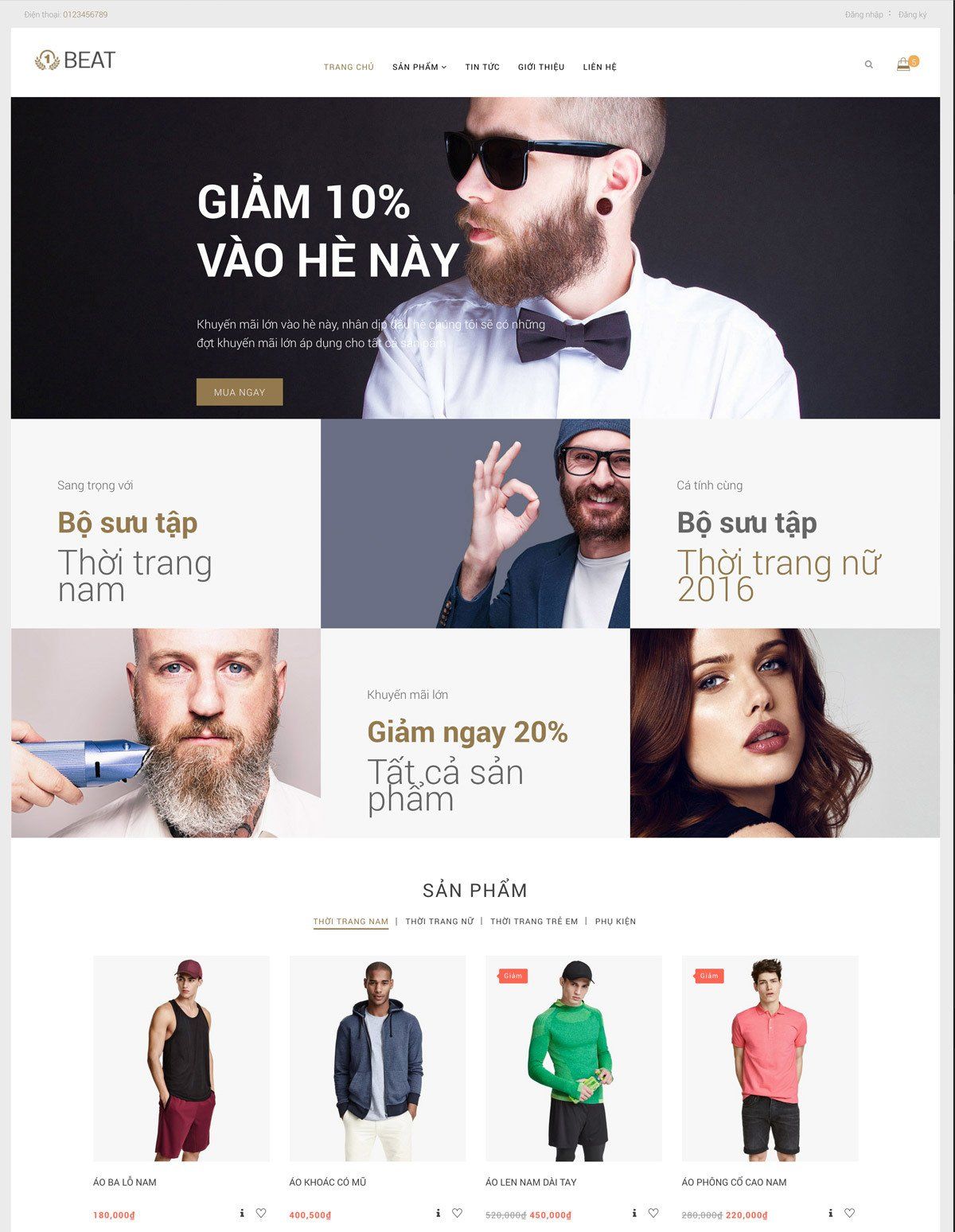 Mẫu website thời trang beatshop