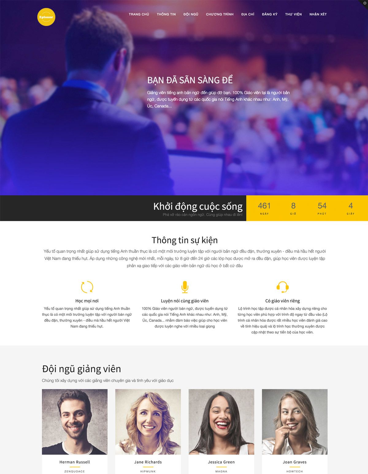 Mẫu website landing page eplannr