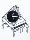 tranh đồng hồ sắt mỹ thuật hình piano