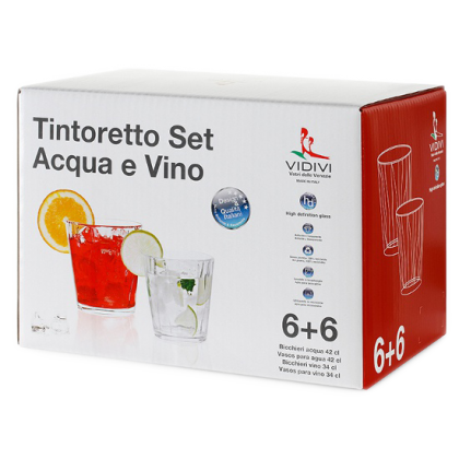 Vidivi - Bộ ly rượu Tintoretto 6 ly 42oz và 6 ly 14.5oz, code 66172M 