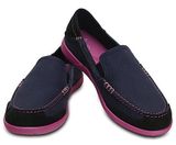  Crocs - Giày Lười Nữ Walu Express 201181-4FL (Xanh Navy-Tím) 
