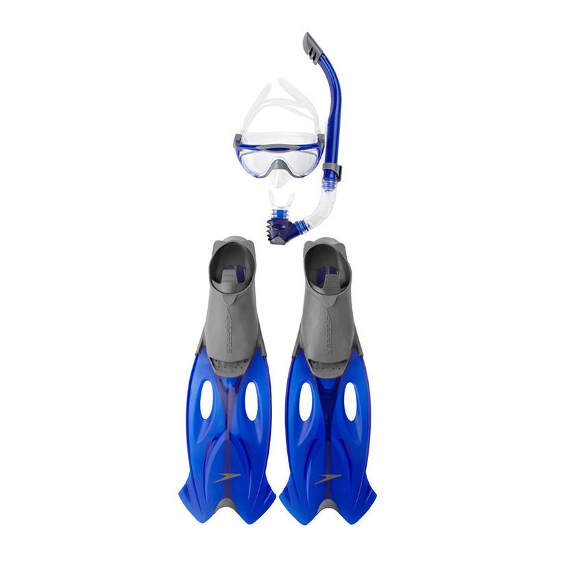  Speedo - Bộ kính lặn, ống thở và chân vịt Glide Mask, Snorkel & Fin Set S116 