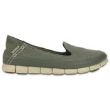  Crocs - Giày Lười Nữ Stretch Sole Skimmer Dusty Olive/Cobblestone (Xám) 