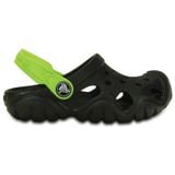  Crocs - Giày xăng đan bé trai Swiftwater Clog K Black Volt Green 202607-09W (Đen) 