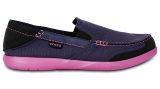  Crocs - Giày Lười Nữ Walu Express 201181-4FL (Xanh Navy-Tím) 