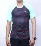  Nike - Áo Thun Thể Thao Nam DRI - FIT Phối Họa Tiết (Xám Phối Xanh Dương) 