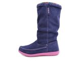  Crocs - Adela Suede Giày Cổ Cao Boot W-Nautical Navy/Party Pink Nữ 
