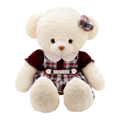 Gấu teddy váy nơ caro lớn 100 cm