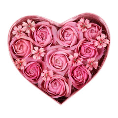 Hộp trái tim hoa khô màu hồng Jolie Flower