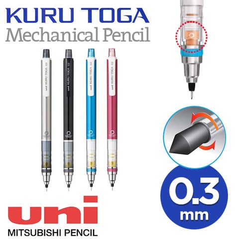 Bút chì kim tự xoay Uni Kuru Toga, nét 0.3mm