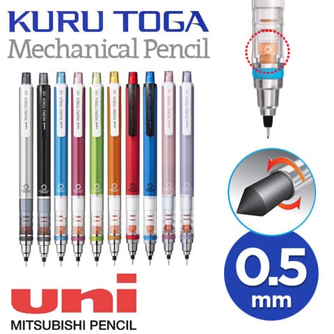 Bút chì kim tự xoay Uni Kuru Toga, nét 0.5mm