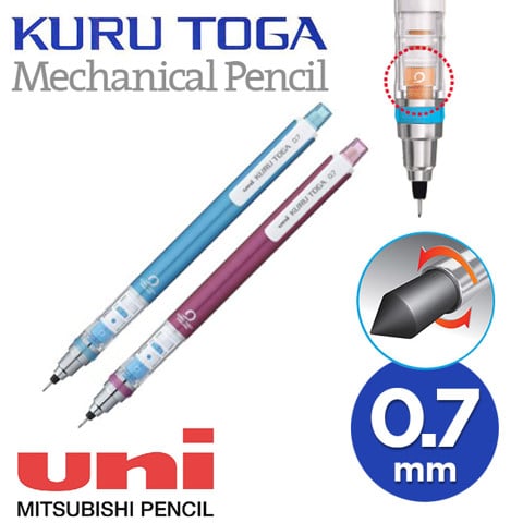 Bút chì kim tự xoay Uni Kuru Toga, nét 0.7mm