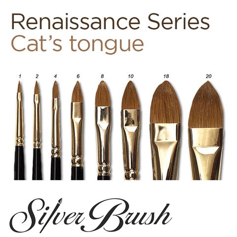 Cọ Renaissance Series Short Handle - cọ lưỡi mèo (cat's tongue)