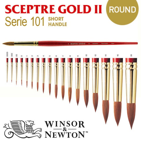 Cọ màu nước W&N Sceptre Gold II - Round series 101