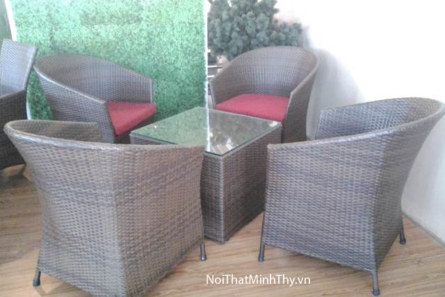 bàn ghế nhựa giả mây