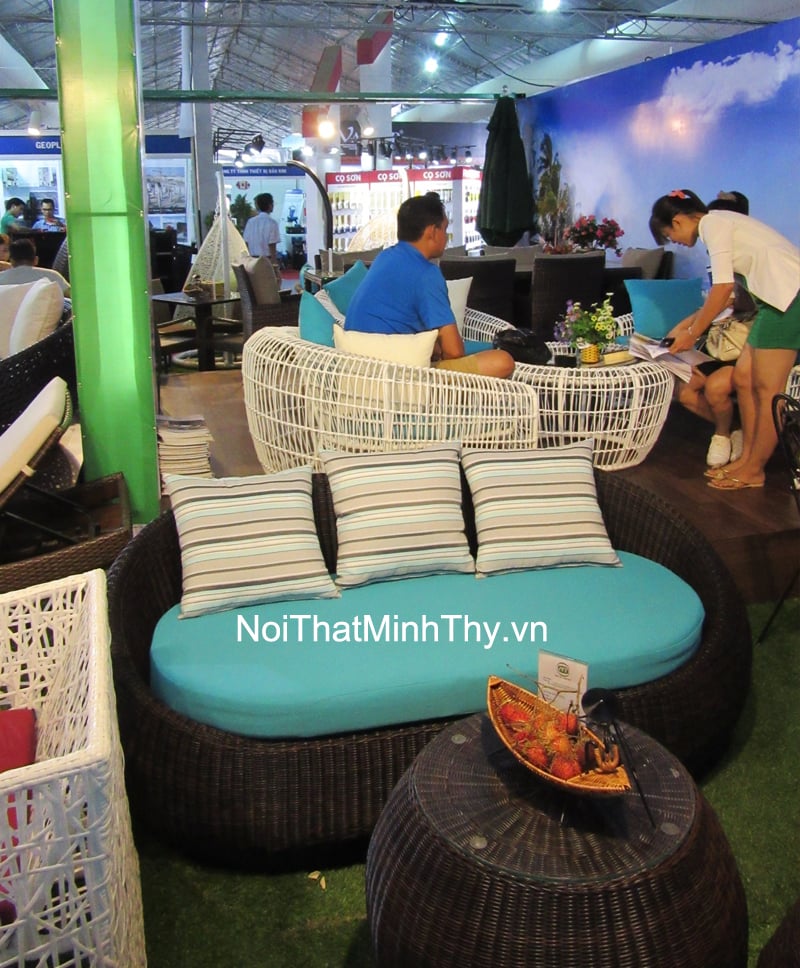 bàn ghế cafe nhựa giả mây