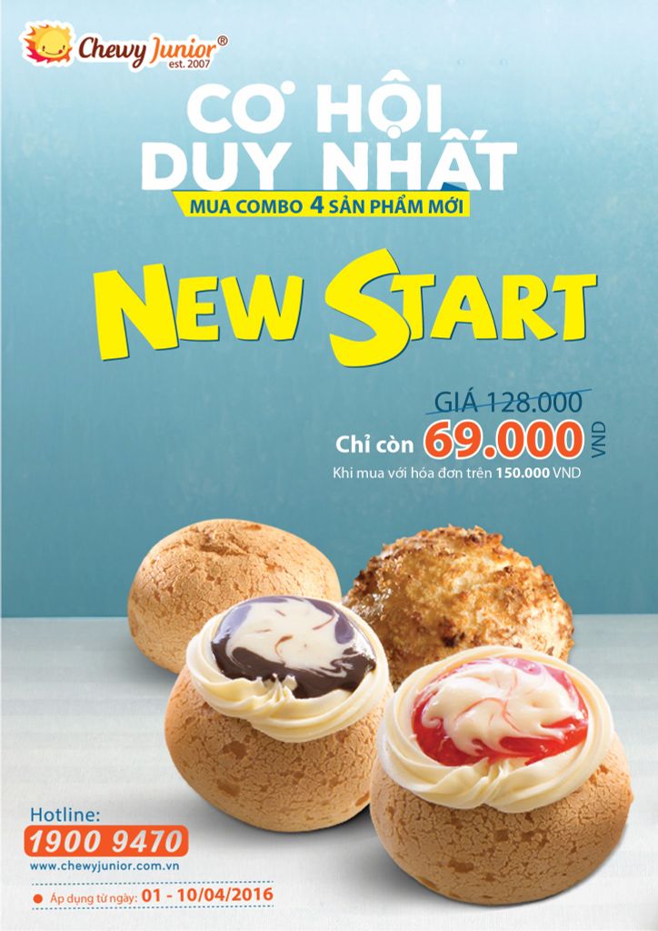 CHEWY JUNIOR'S NEW START (COMBO 4 BÁNH MỚI)