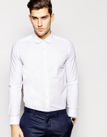 ASOS Smart Oxford Shirt In White With Long Sleeves