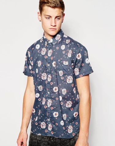 Jack & Jones Short Sleeve Shirt with All Over Floral Print