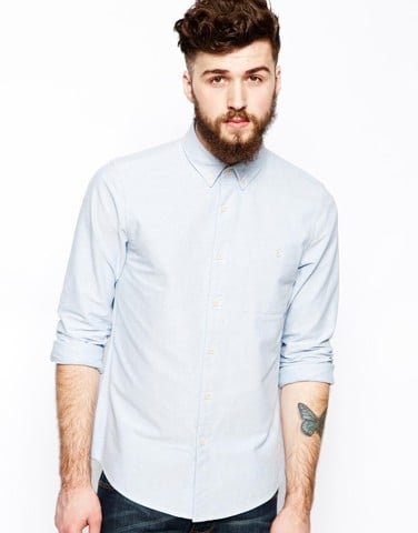 ASOS Oxford Shirt In Blue With Long Sleeves