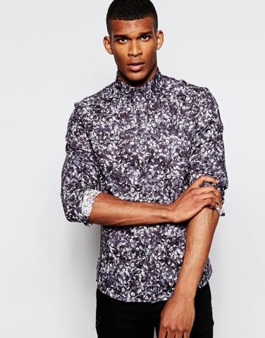 PS by Paul Smith Shirt with Floral Print Slim FitB