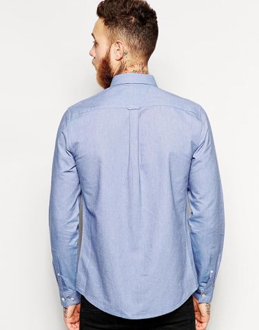 ASOS Oxford Shirt In Sky Blue With Long Sleeves
