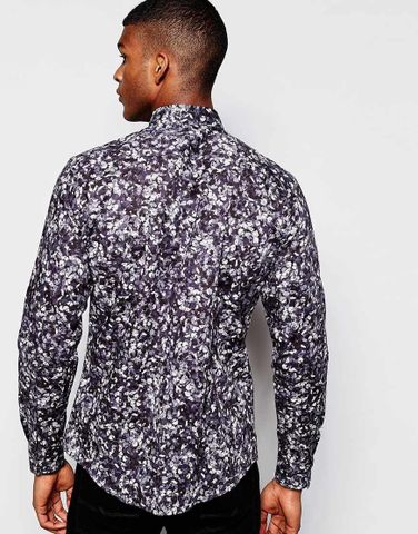 PS by Paul Smith Shirt with Floral Print Slim FitB